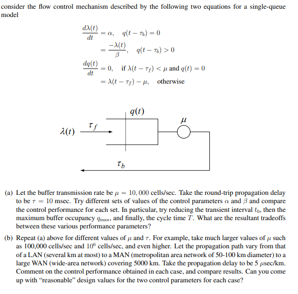 consider the flow control mechanism described by the | Chegg.com