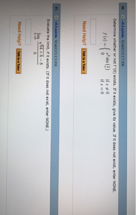 Solved 40. -10.5 points SCalcCC3 2.7.036 Determine whether | Chegg.com