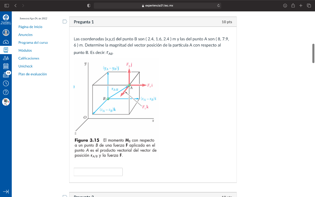 [Solved]: The (x,y,z) Coordinates Of Point B Are ( 2.4, 1.6,