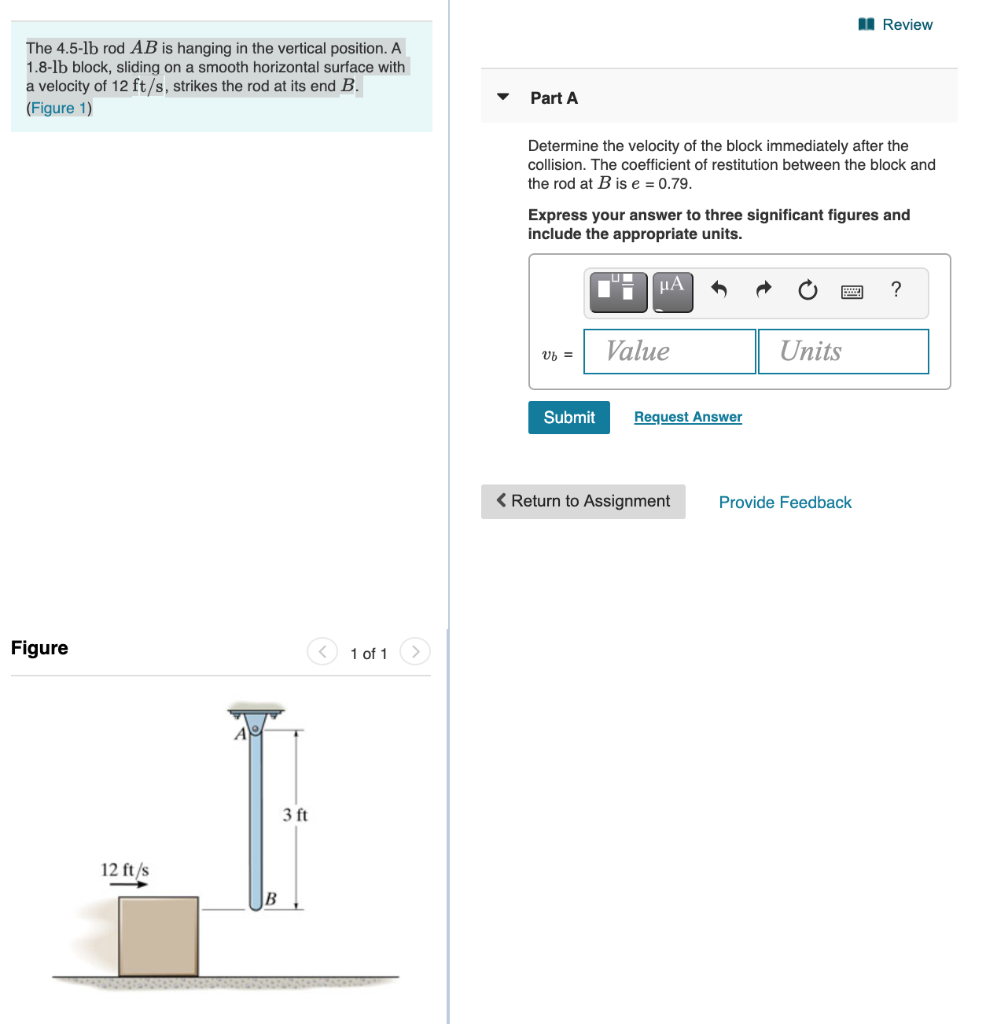 Solved M Review The 4.5-lb Rod AB Is Hanging In The Vertical | Chegg.com