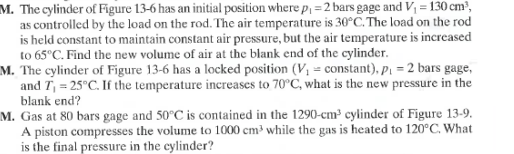 Solved M. The cylinder of Figure 13-6 has an initial | Chegg.com