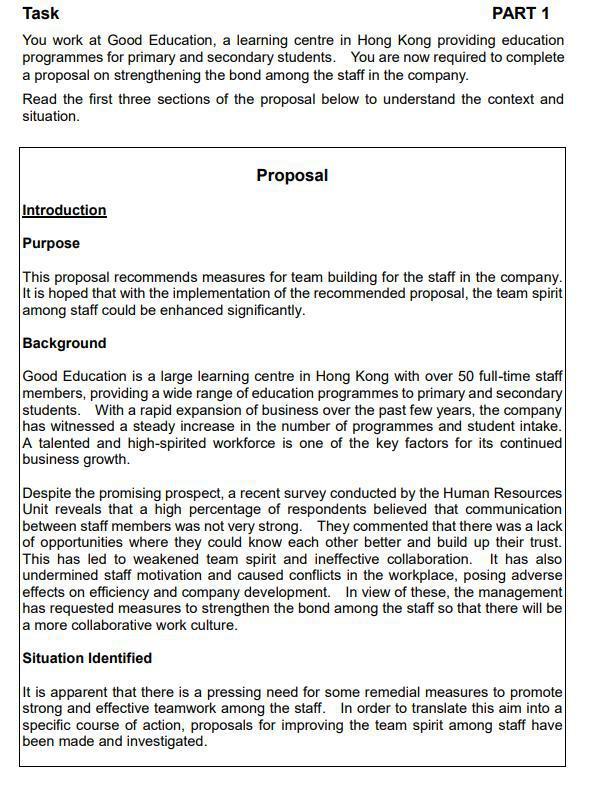 Solved Task PART 1 You work at Good Education, a learning | Chegg.com