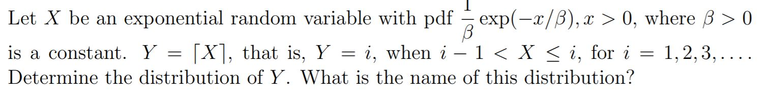 Solved Let X Be An Exponential Random Variable With Pdf ĉ | Chegg.com