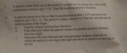 Solved A particle starts from rest at the point x = 10 and | Chegg.com