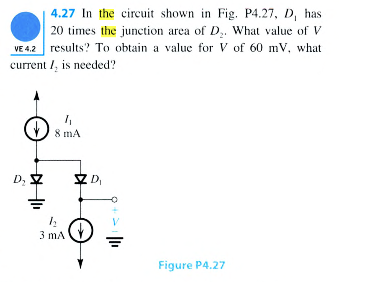 Solved 4.27 In The Circuit Shown In Fig. P4.27, D1 Has 20 | Chegg.com