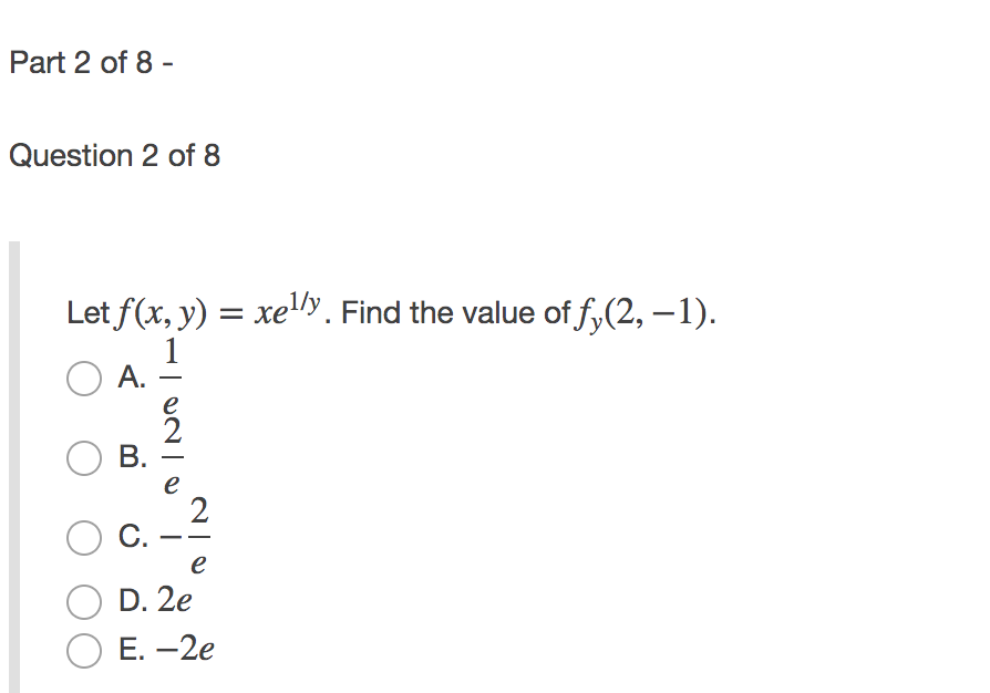 Solved Question 1 Of 8 X Y If W What Is The Value Of Chegg Com