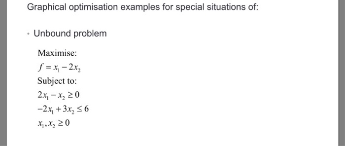 Solved Graphical optimization examples for special | Chegg.com
