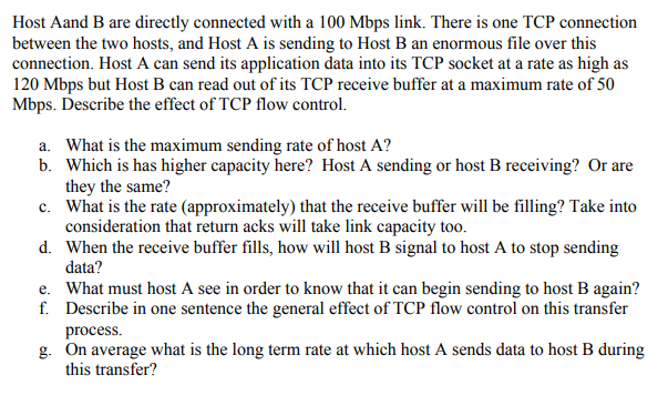 Solved Host Aand B Are Directly Connected With A 100 Mbps | Chegg.com