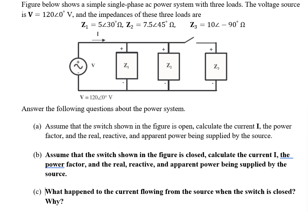 Solved Figure Below Shows A Simple Single Phase Ac Power