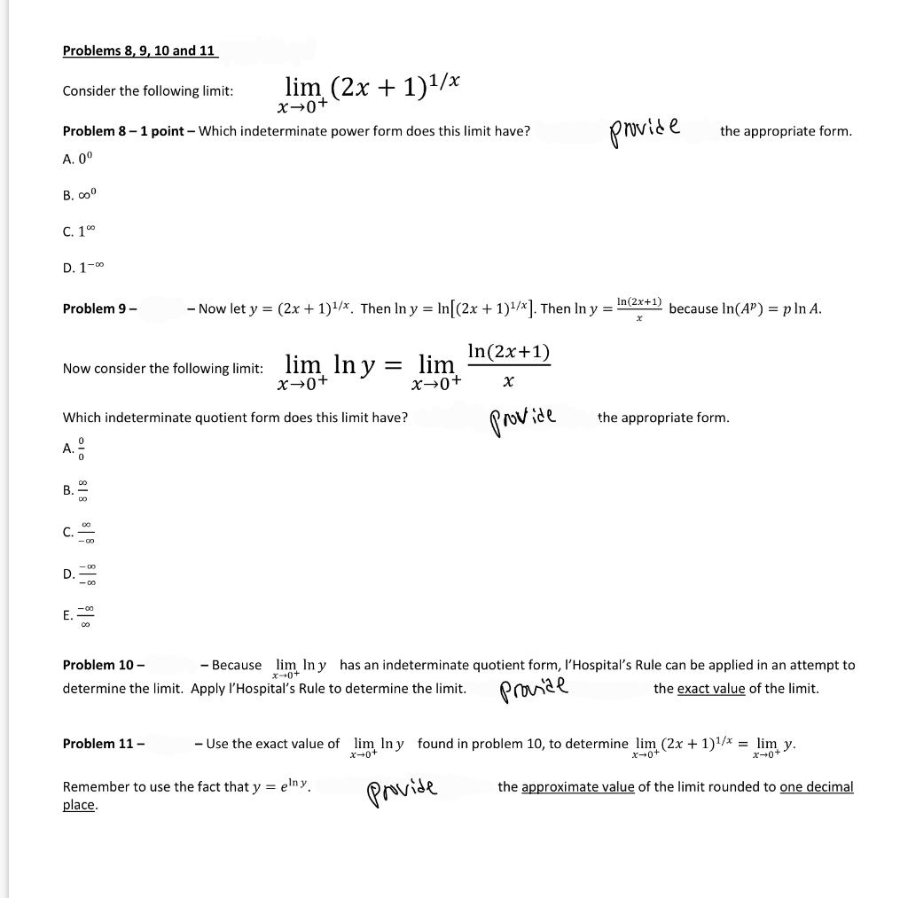 Solved Problems 1 And 2 Sin X Consider The Following Limit