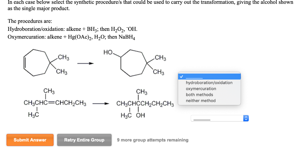 Solved In each case below select the synthetic procedure/s