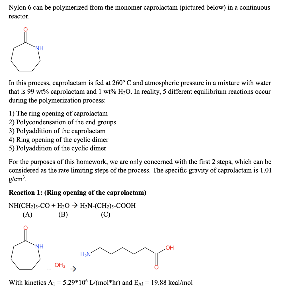 Nylon 6 can be polymerized from the monomer | Chegg.com