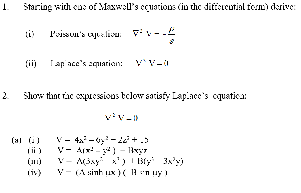 Solved 1. Starting With One Of Maxwell's Equations (in The | Chegg.com