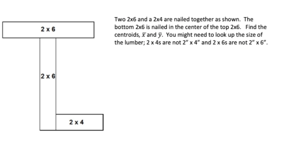 Solved 2 x 6 Two 2x6 and a 2x4 are nailed together as shown.