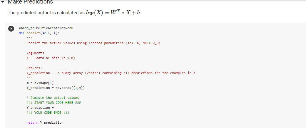 т Make Predictions The predicted output is calculated | Chegg.com