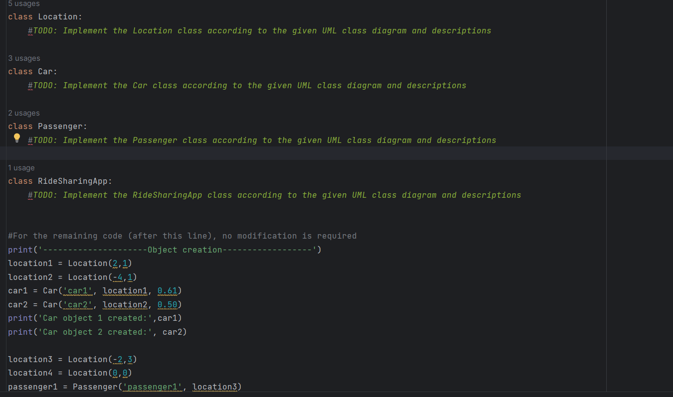 ★訳あり★TRANSPORT CODE;C + EACHTIME MA-1 ② class Location: #TODO: Implement the Location class | Chegg.com