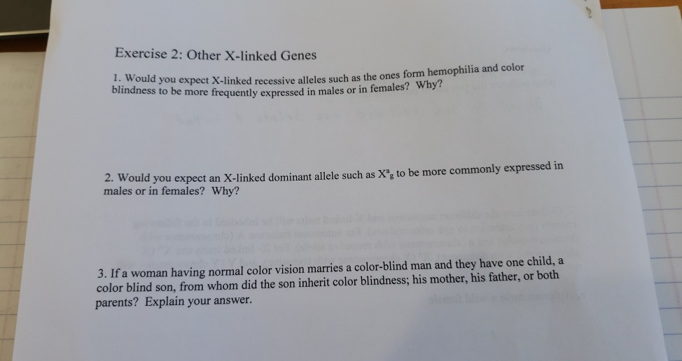 Solved 2. Outline how the different autosomal and X-linked | Chegg.com