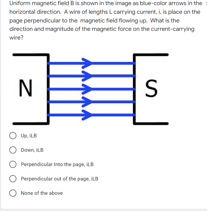 Solved Uniform magnetic field B is shown in the image as | Chegg.com