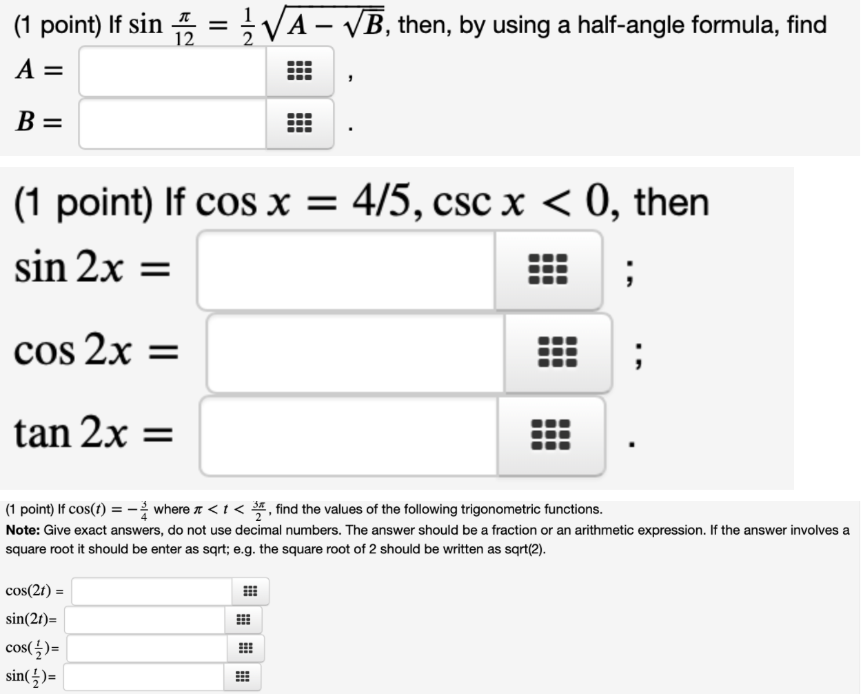 1 Point If Sin Va Vb Then By Using A Chegg Com