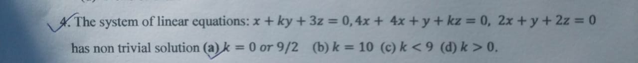 Solved The system of linear equations: | Chegg.com