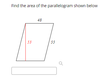 Solved Find the area of the parallelogram shown below | Chegg.com