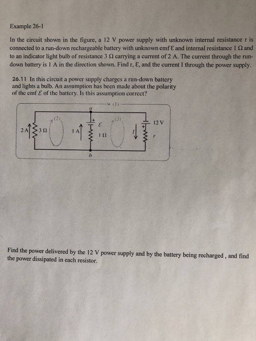 Solved Example 26-1 In the circuit shown in the figure, a 12 | Chegg.com