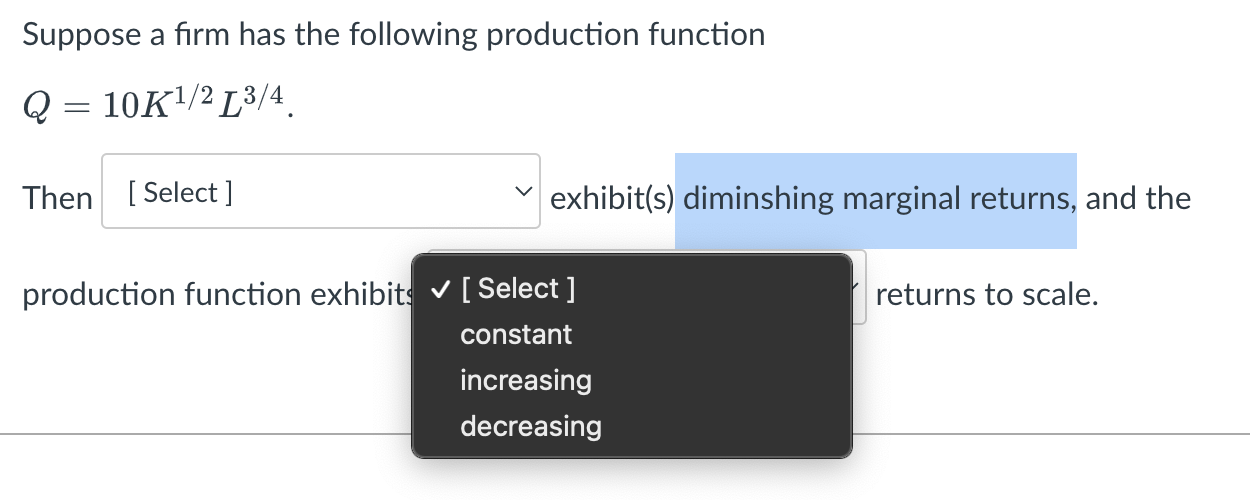 Solved Suppose a firm has the following production function | Chegg.com