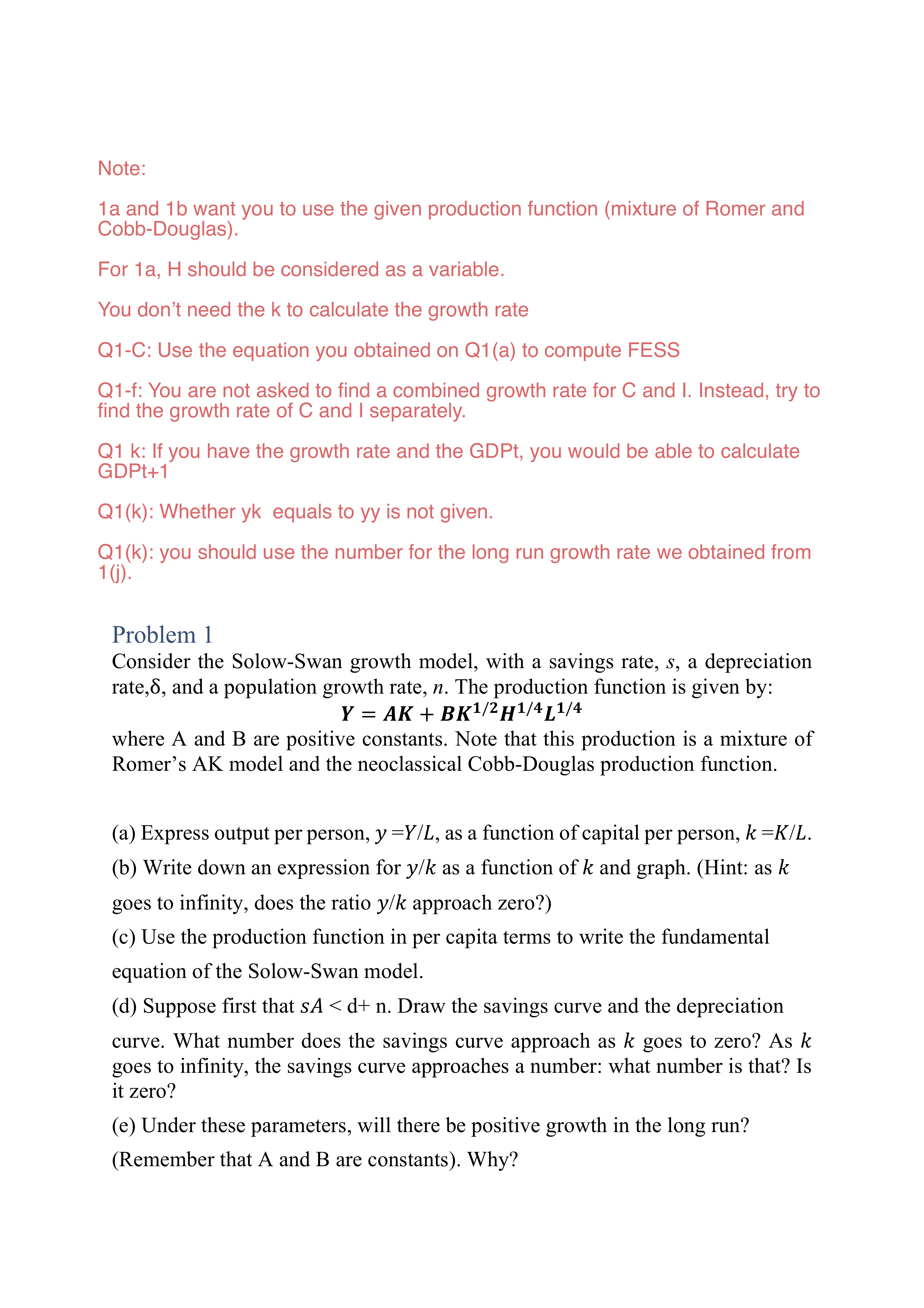 Solved Note: 1a and 1 b want you to use the given production | Chegg.com