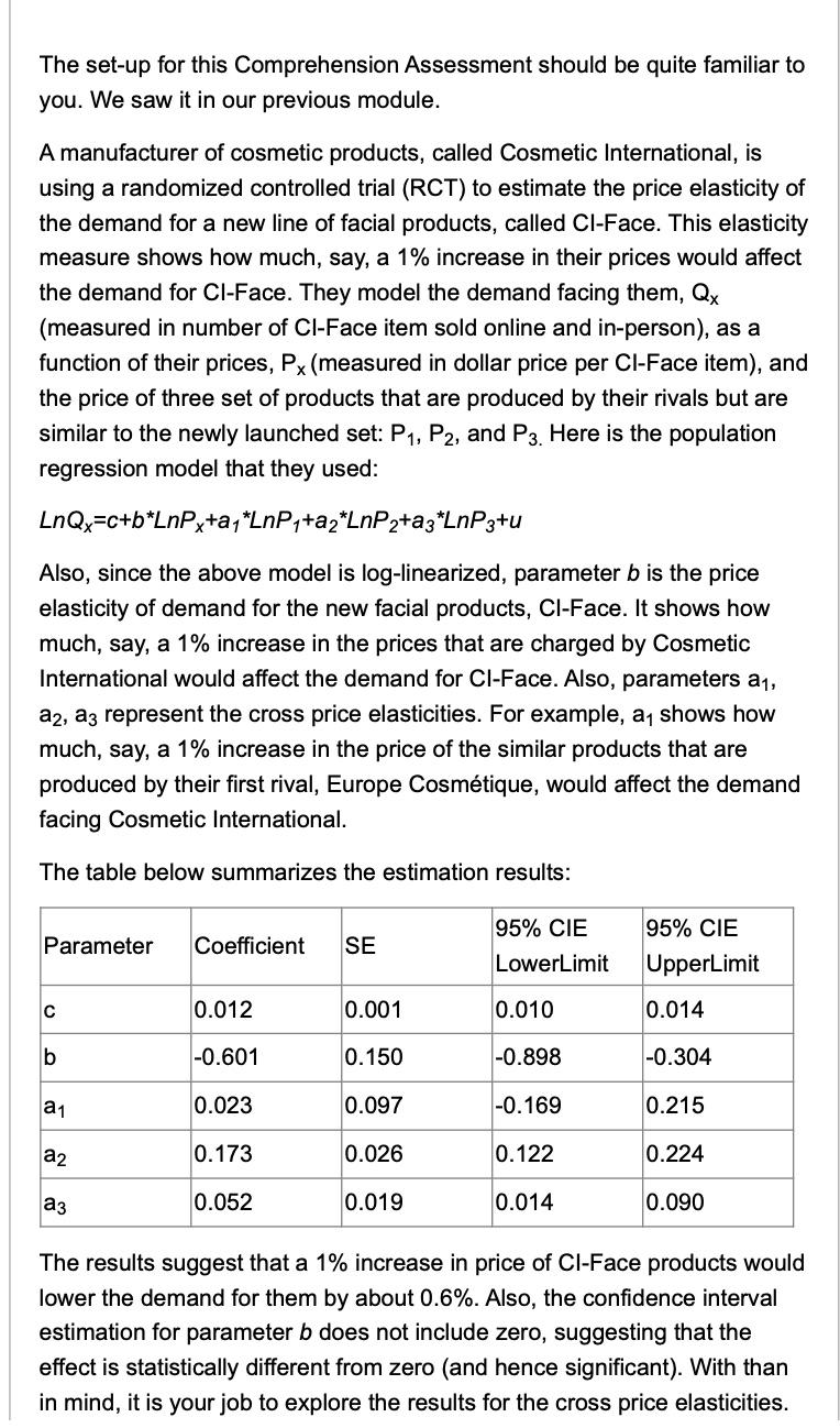Solved (measured in number of Cl-Face item sold online and | Chegg.com