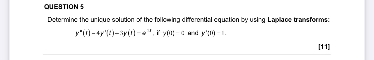 Solved Determine the unique solution of the following | Chegg.com