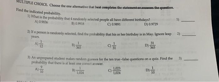 Solved Multiple Choice Choose The One Alternative That Bes Chegg Solved Multiple Choice Choose The One Alternative That Bes Chegg