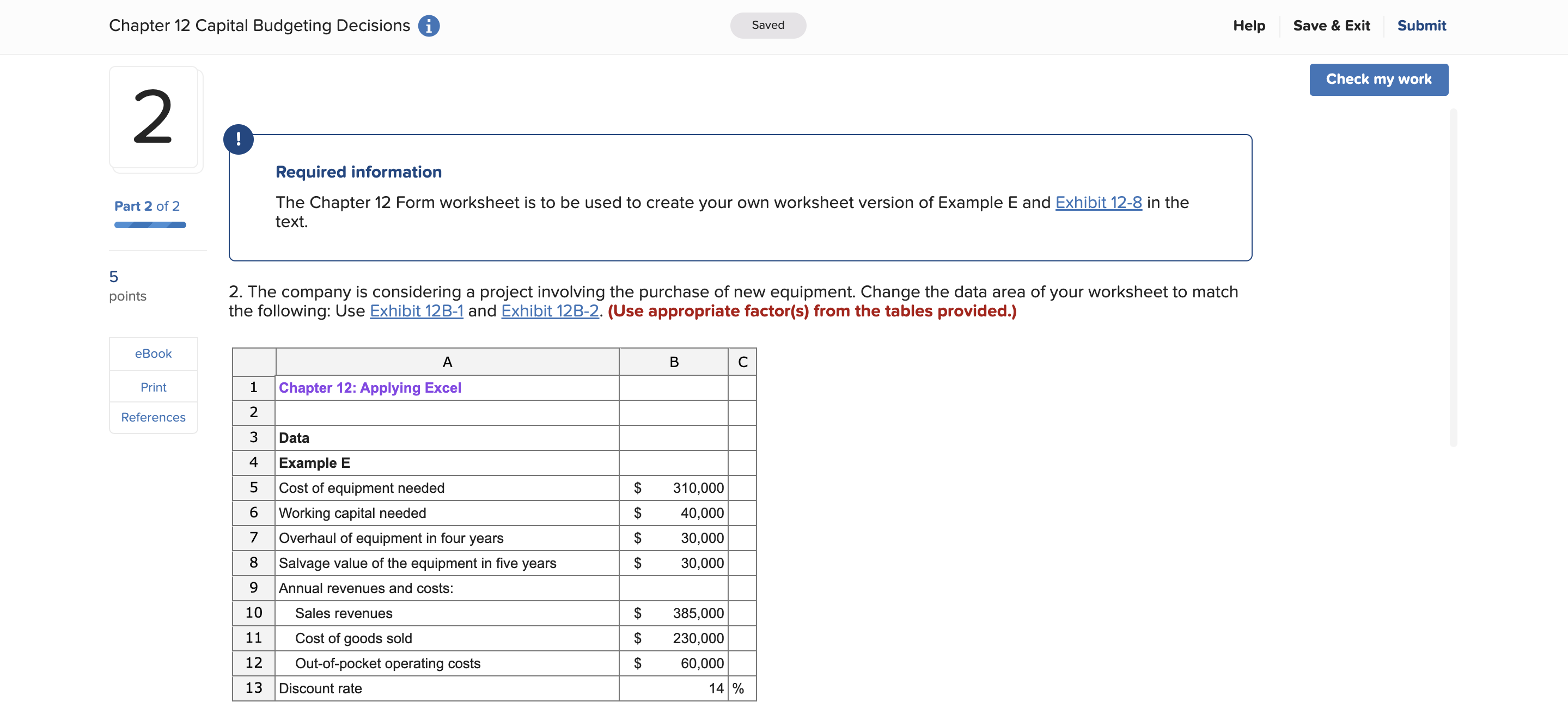 Solved Chapter 12 Capital Budgeting Decisions (i) 2 Part 2 | Chegg.com