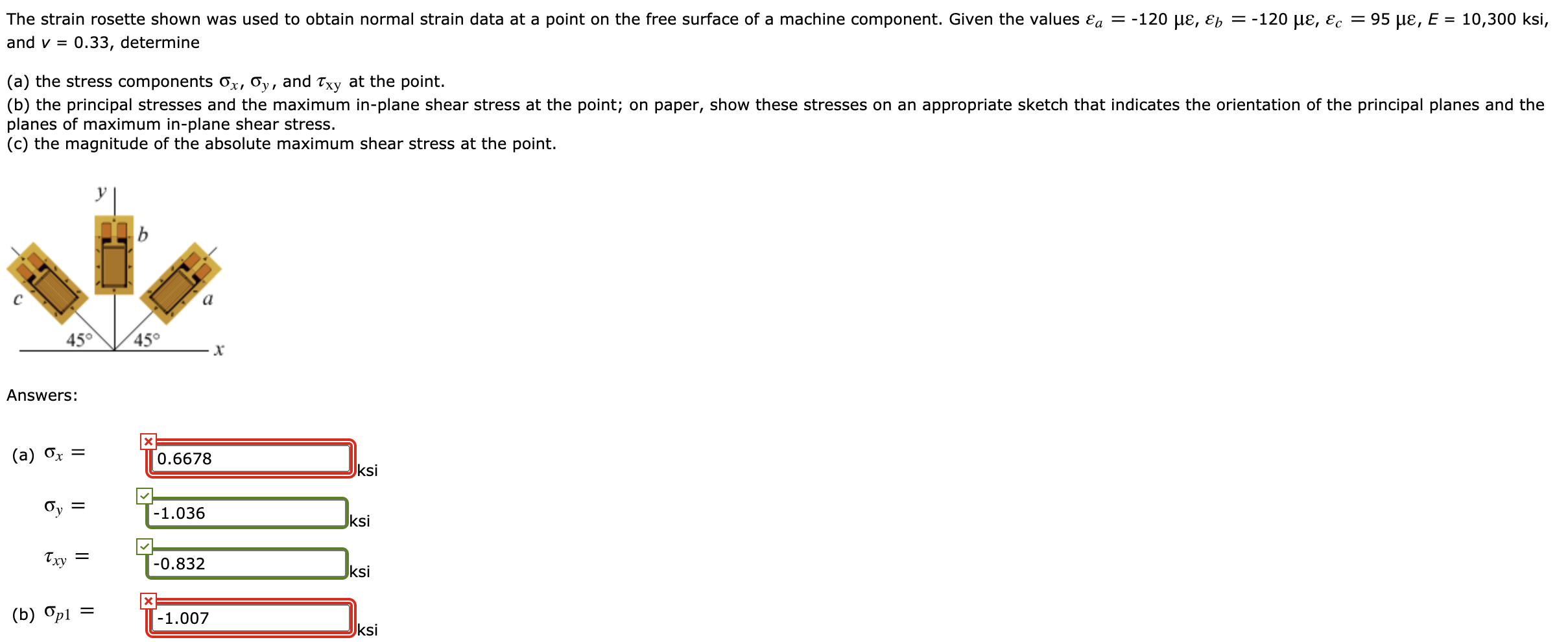 Solved Chapter 13, Reserve Problem 139 The strain components | Chegg.com