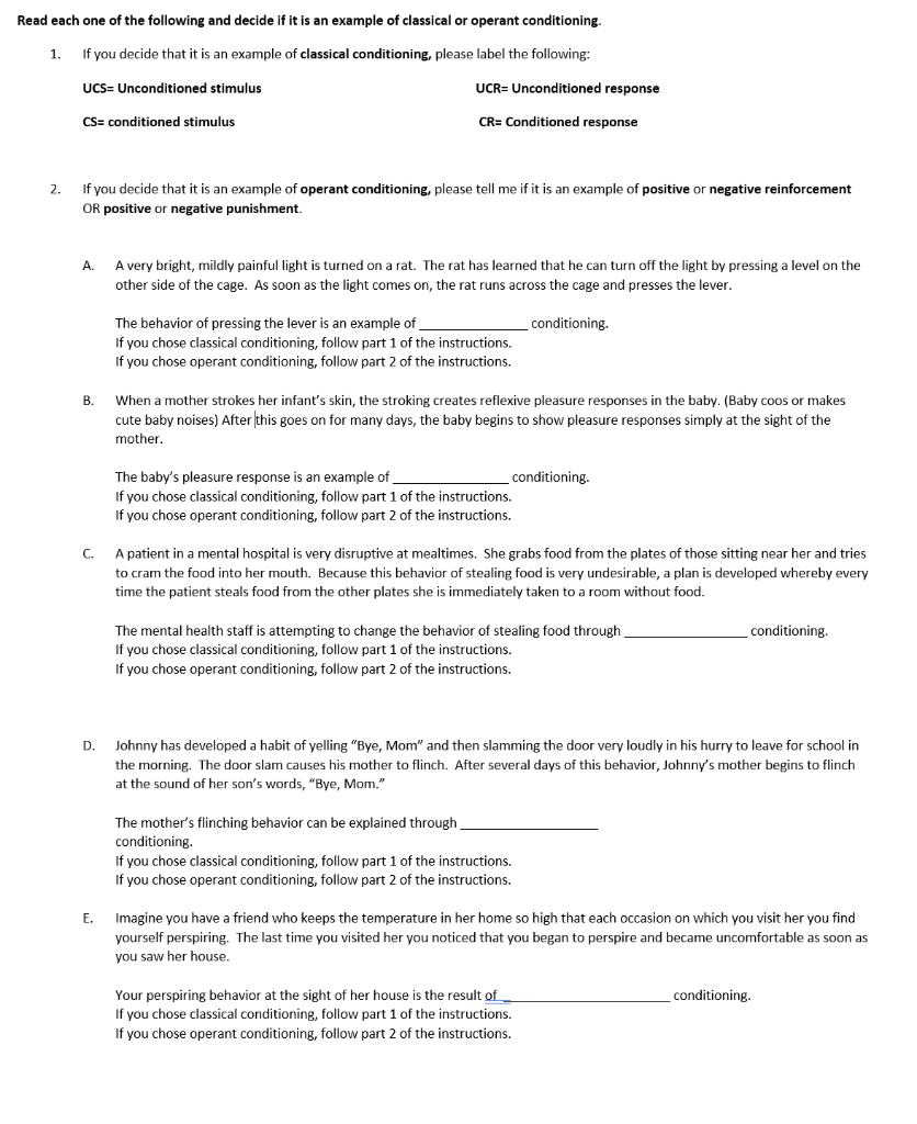 Solved Read each one of the following and decide if it is an | Chegg.com