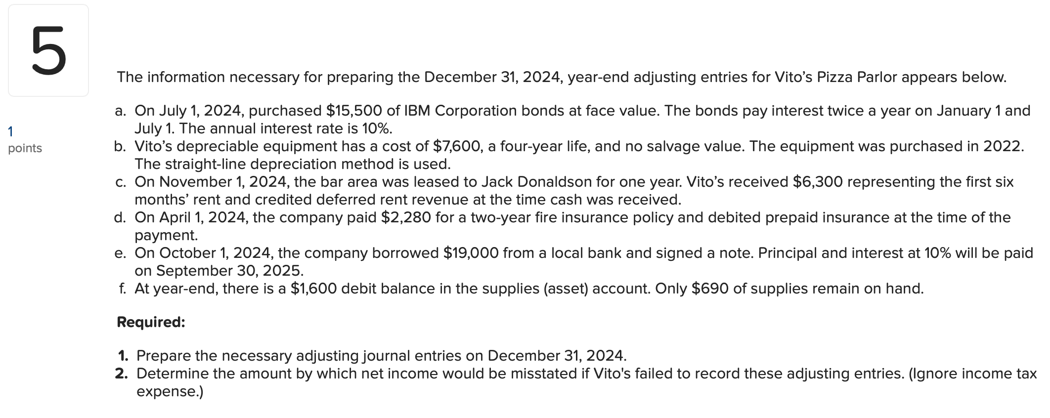 Solved The information necessary for preparing the December 