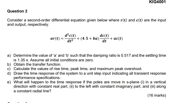 Solved Consider a second-order differential equation given | Chegg.com