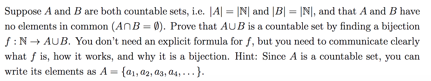 Solved = = Suppose A And B Are Both Countable Sets, I.e. |A| | Chegg.com