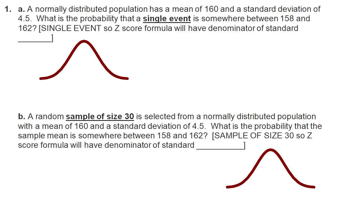 Solved 1. a. A normally distributed population has a mean of | Chegg.com