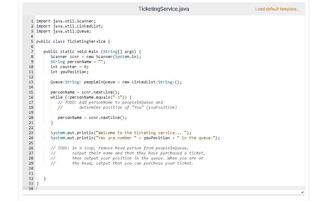 Solved TicketingService.java | Chegg.com