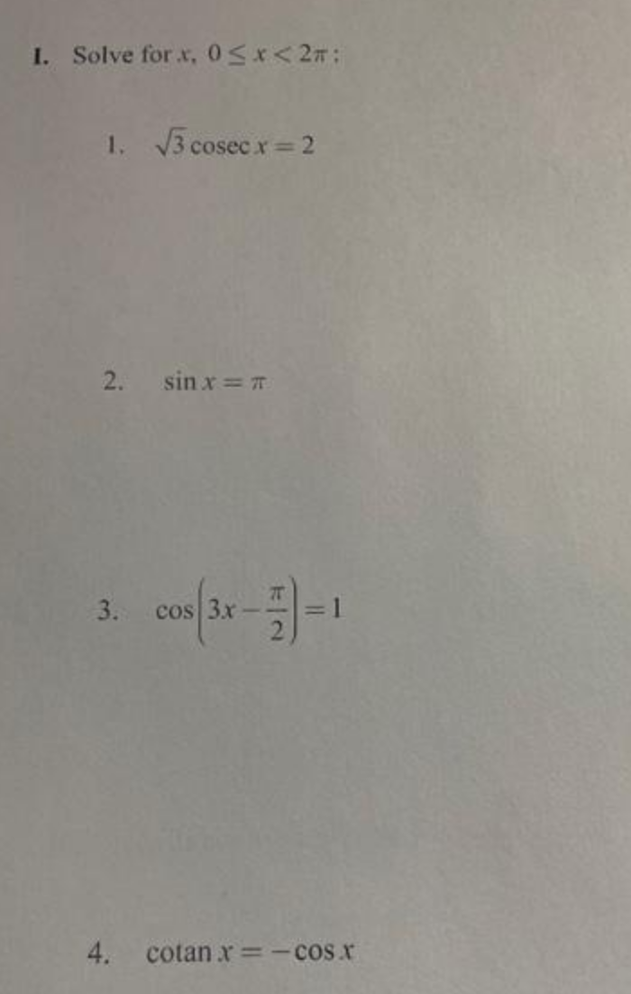 Solved 1. Solve for., 0 | Chegg.com