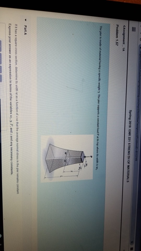 Solved Spring 2019: ENR 221 STRENGTH OF MATERIALS | Chegg.com