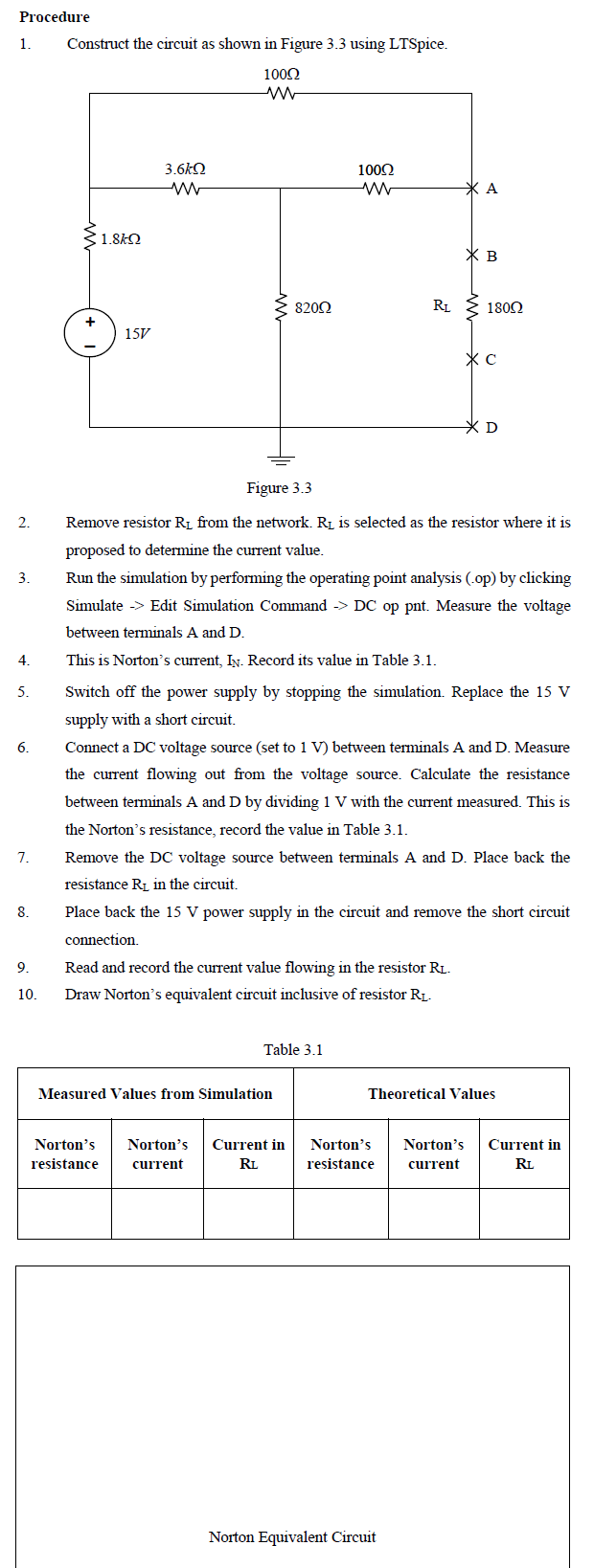 Solved Procedure 1. Construct the circuit as shown in Figure | Chegg.com