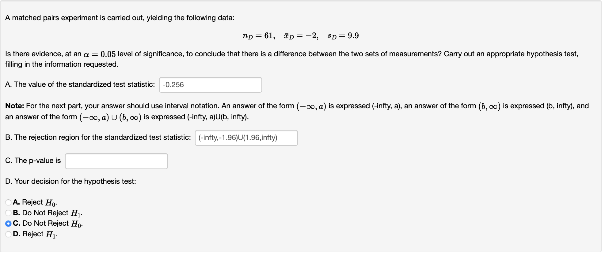 Solved A matched pairs experiment is carried out, yielding