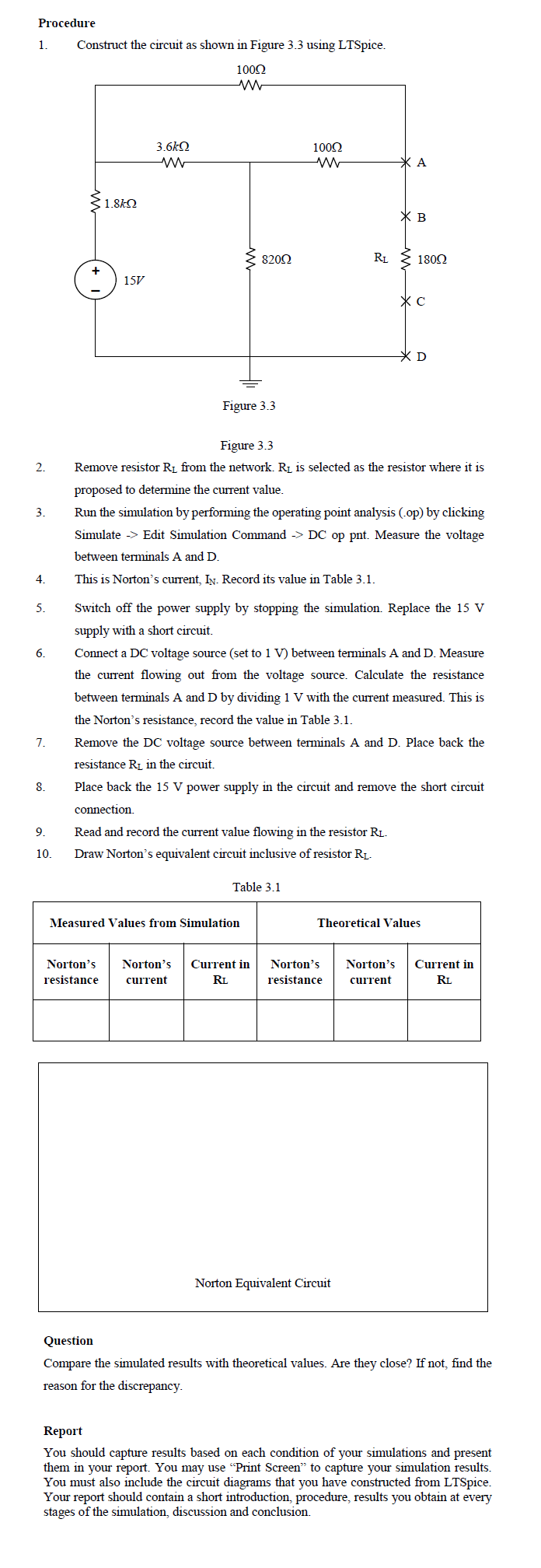 Solved Procedure 1. Construct the circuit as shown in Figure | Chegg.com