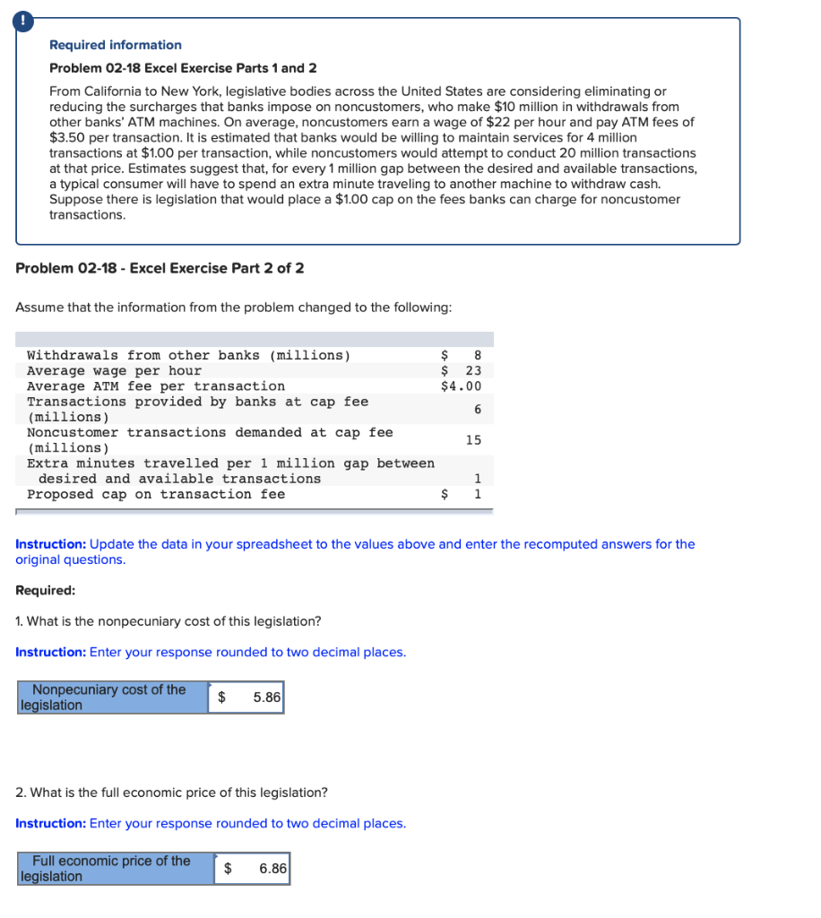 Solved Required information Problem 0218 Excel Exercise