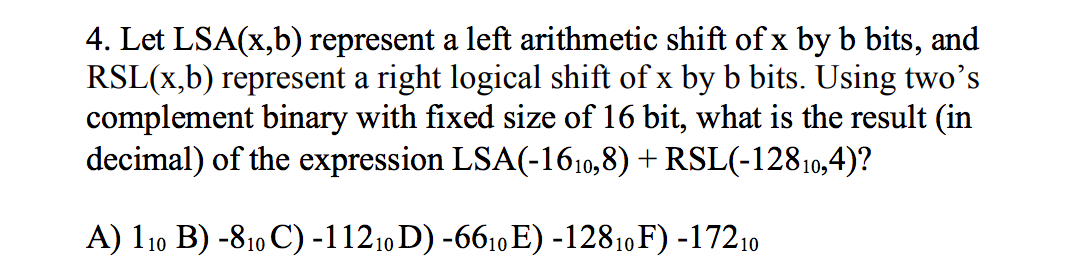 I Know That The Answer For This Is (b) Or -8. But | Chegg.com