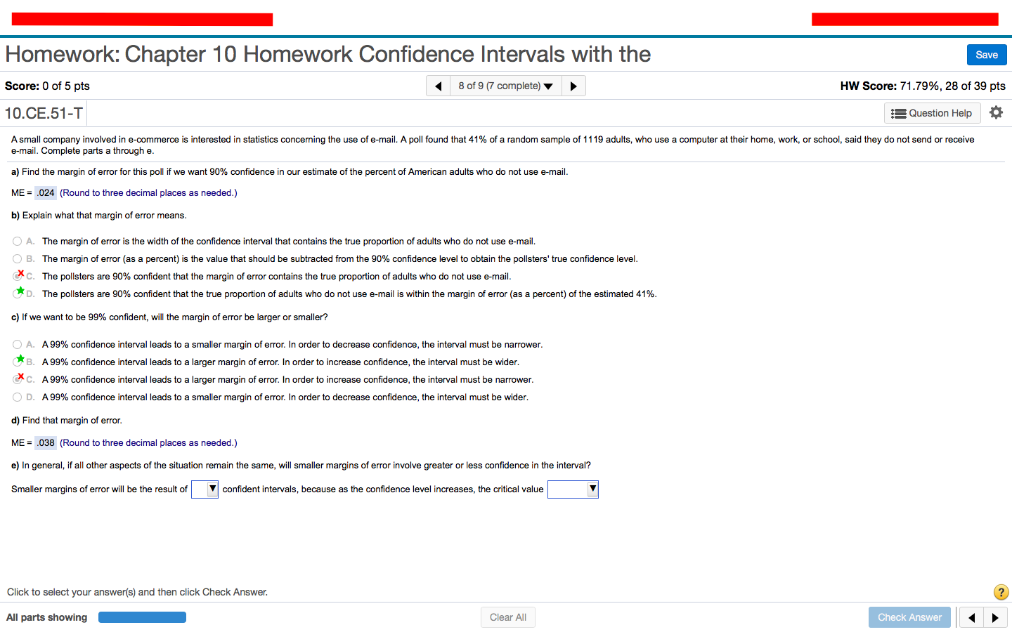 Solved Homework: Chapter 10 Homework Confidence Intervals | Chegg.com