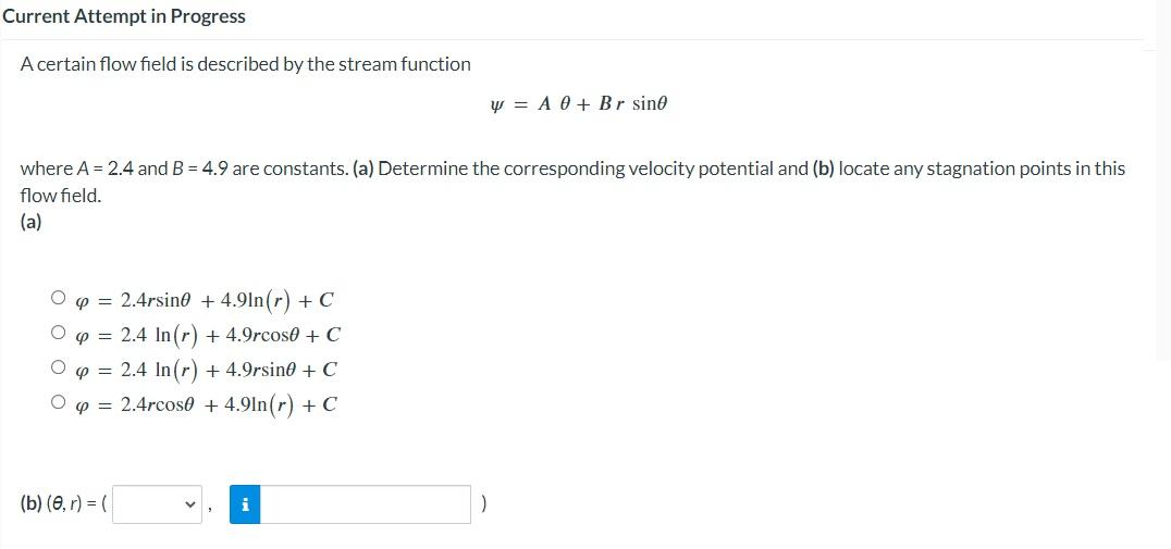 Solved A certain flow field is described by the stream | Chegg.com