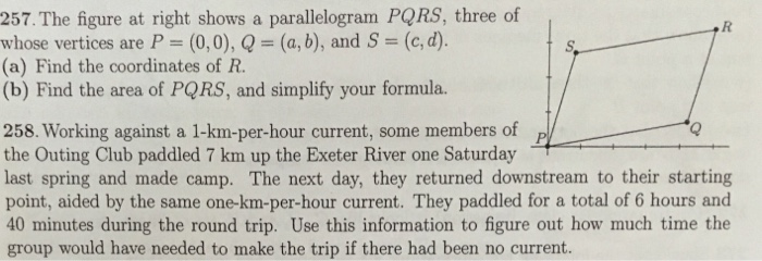 Solved 257. The figure at right shows a parallelogram PQRS, | Chegg.com
