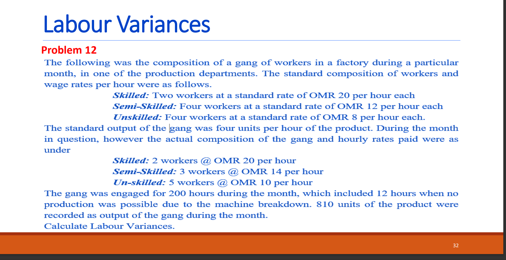 Solved Labour Variances Problem 12 The following was the | Chegg.com